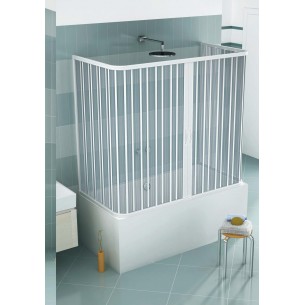 Box Vasca in PVC Tre Lati 2 Ante Apertura Centrale Venusia