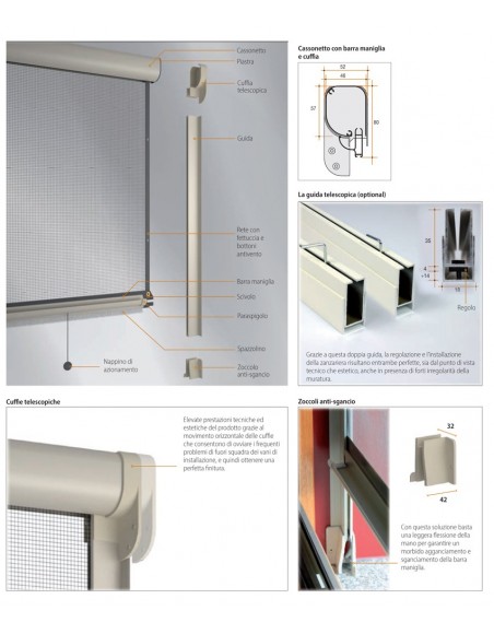 Zanzariera verticale a molla con... Zanzariera verticale a molla con...