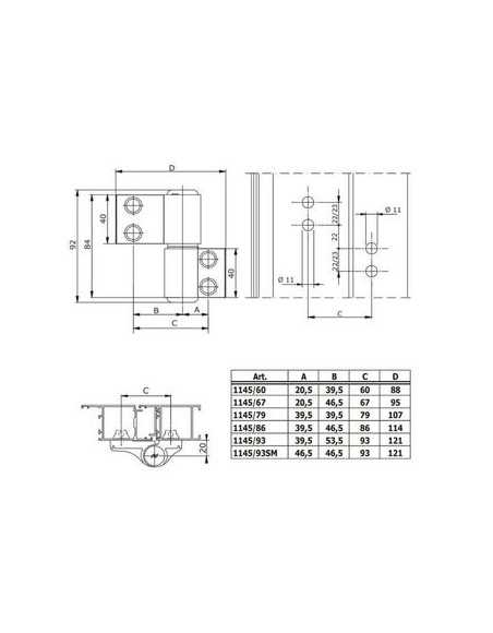 Cerniera Registrabile a 2 Ali in... Cerniera Registrabile a 2 Ali in...