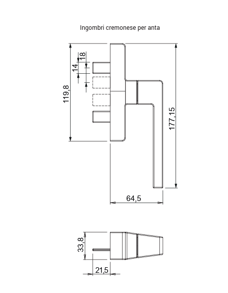 Cremonese Maniglia Kora Giesse Art. 0957 Cremonese Maniglia Kora Giesse Art. 0957