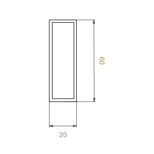 Tubolare in Alluminio 60x20