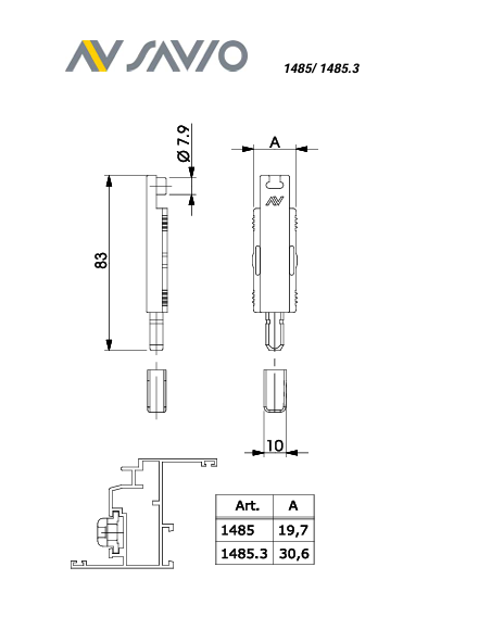 Terminale Asta in Nylon art. 1485 Savio Terminale Asta in Nylon art. 1485 Savio