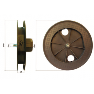 Puleggia PVC da 180 perno a...